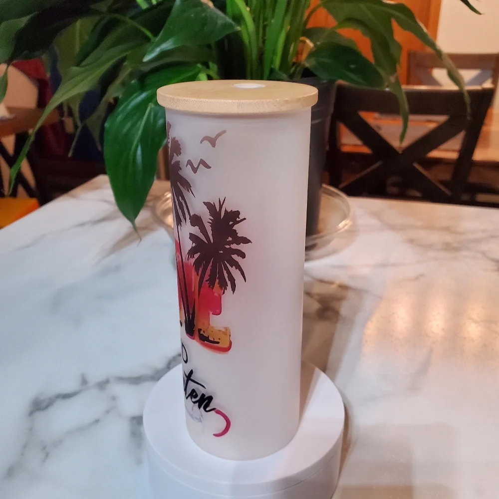 All I Need is Sunshine and saltwater 20oz Frosted Glass Tumbler